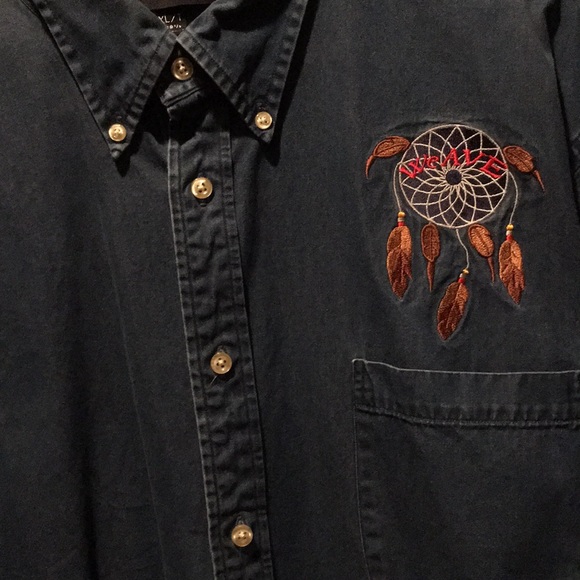 Vintage style light jean shirt “We AVE” - Picture 3 of 3